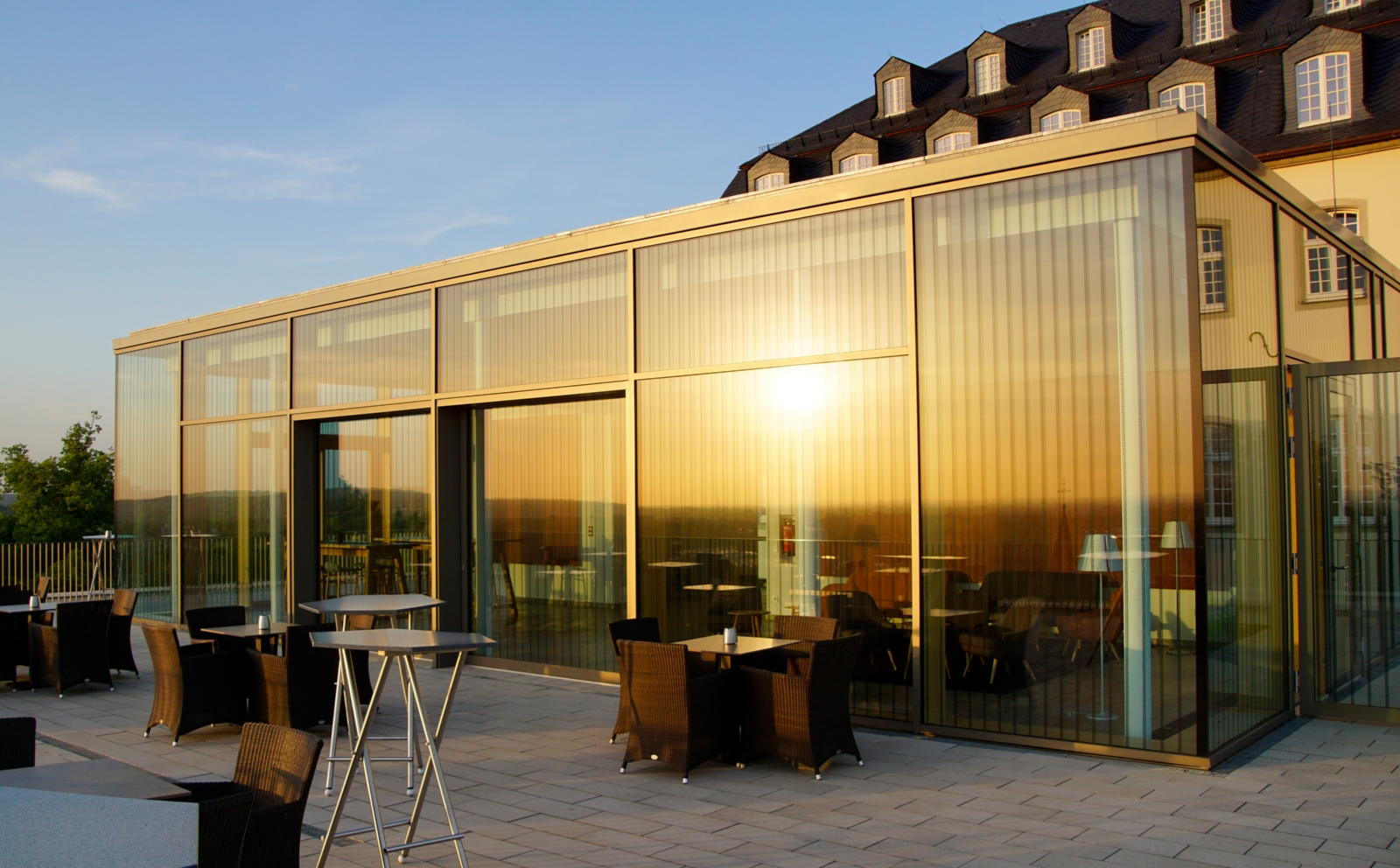 Sonnenuntergang im Pavillon