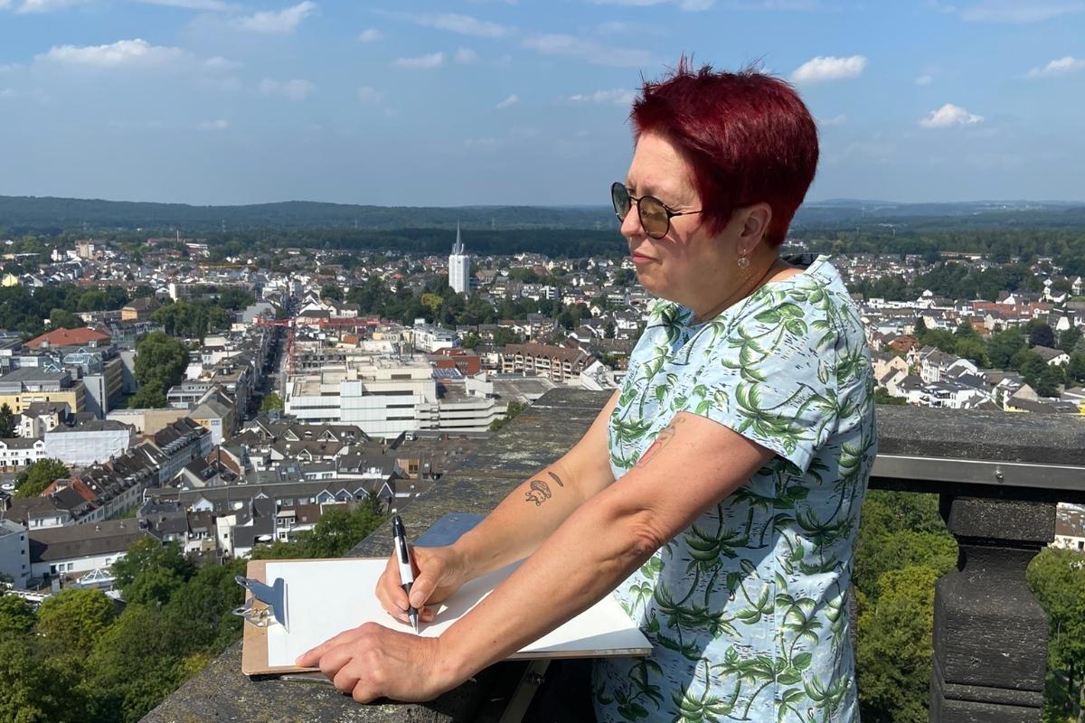Kunstaktion 'Siegburg sichten' mit Katharina Krenkel im August 2023 im KSI in Siegburg